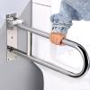 Bathroom safety bars,Stainless Steel Folding Toilet Grab Bar 60/70cm Wall Mount Bracket Foldable Toilet Bathroom Accessories for Disabled Elderly and Pregnant Womentoilet rails ( Size : 70cm (27.5 inc view 1