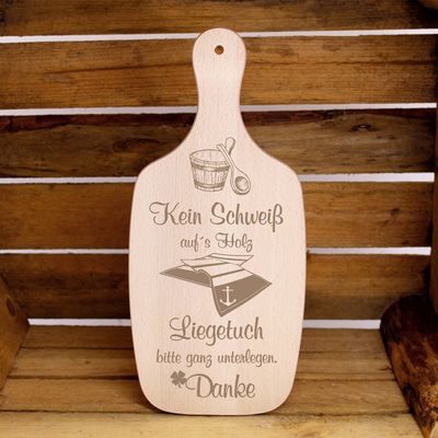 Sauna Sign Sauna Notice Sign Engraving Wooden Board - Kein Schwe auf s Holz - Sauna Rail Sauna Coat Serving Board 34 x 15 cm
