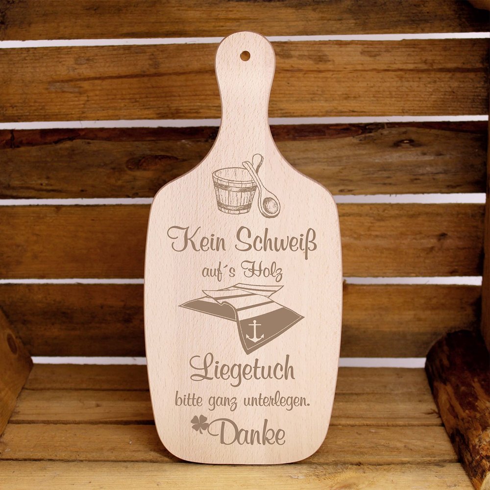 Sauna Sign Sauna Notice Sign Engraving Wooden Board - Kein Schwe auf s Holz - Sauna Rail Sauna Coat Serving Board 34 x 15 cm