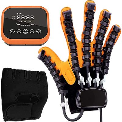 GIZMIT Rehabilitation Robot Gloves, Finger Training Rehabilitation Gloves for Stroke Hemiplegia Patients with Hand Dysfunction, Finger Straightening Brace Guard Protector,LeftHand-L