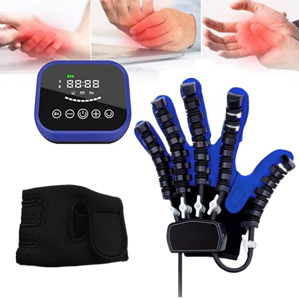 GIZMIT Rehabilitation Robot Gloves, Finger Training & Rehab Orthosis Stroke Hand Splint Assistive Gloves for Hand Dysfunction Patients Exercise Finger Joint Relief,LeftHand-L