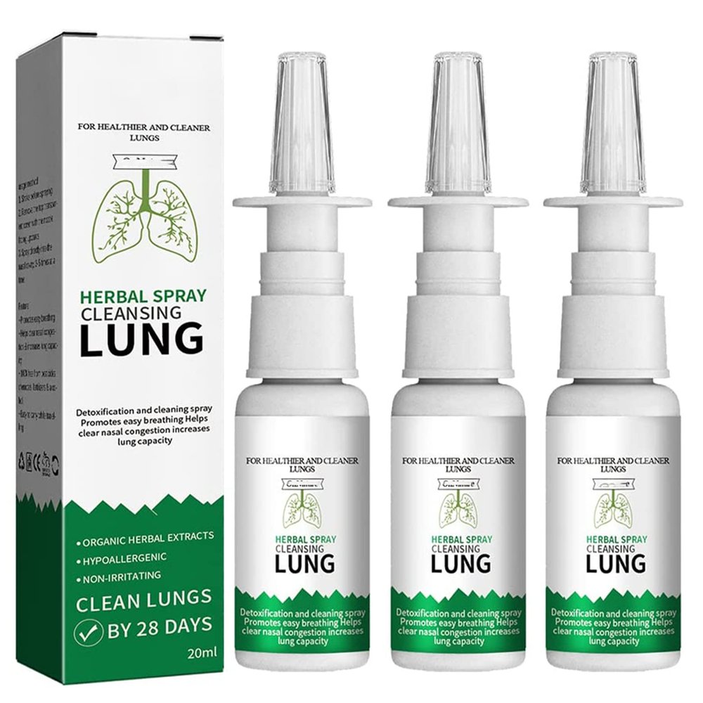 3Pcs OnNature Organic Herbal Lung Cleanse & Repair Nasal Spray PRO,20ml