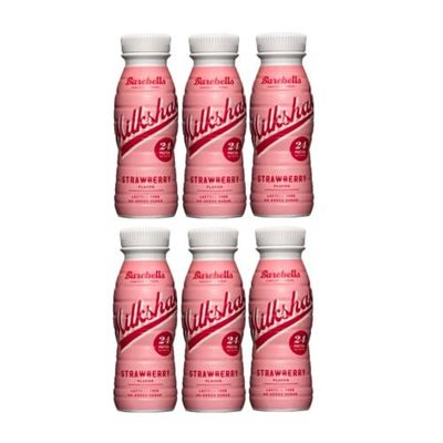 6 x 330ml Barebells Strawberry Milk High In Protein Lactose Free No Added Sugar