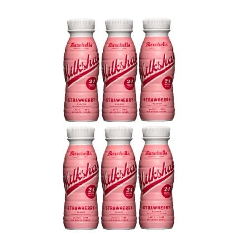 6 x 330ml Barebells Strawberry Milk High In Protein Lactose Free No Added Sugar