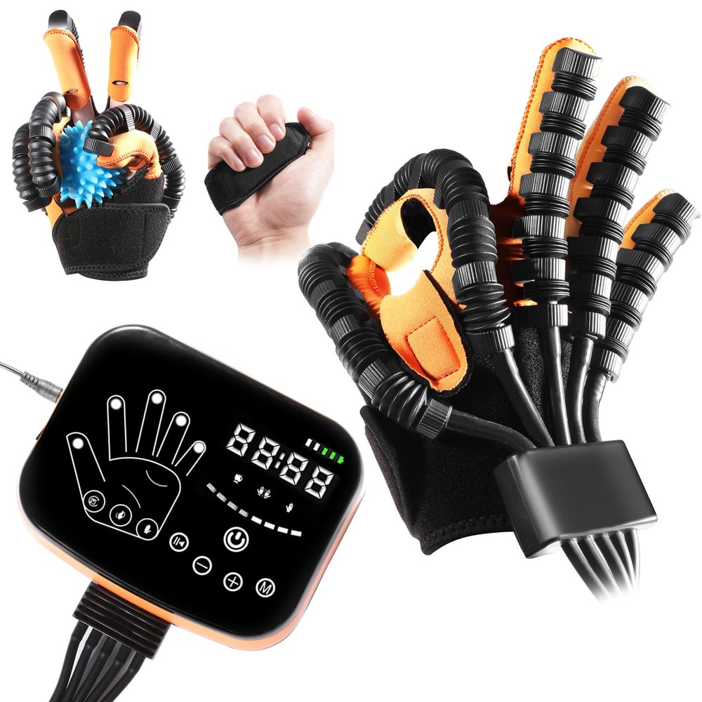 CommSin Rehabilitation Robot Gloves, Stroke Recovery, Electric Finger Hand Training Device, Trainer Robot Rehab Gloves, Finger and Hand Function, Finger Exerciser, Rehab Glove, Finger Straightening