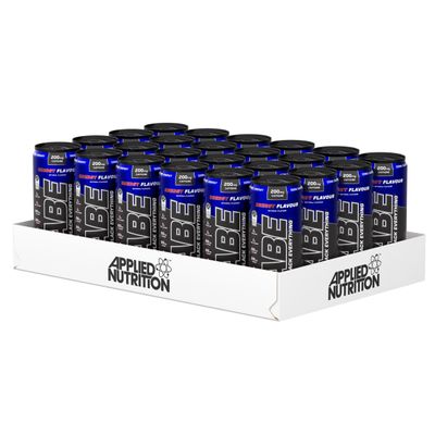 Applied Nutrition ABE Pre Workout Cans - All Black Everything Energy + Performance Drink, ABE Carbonated Beverage Sugar Free with Caffeine (Pack of 24 Cans x 330ml) (Energy Flavour)