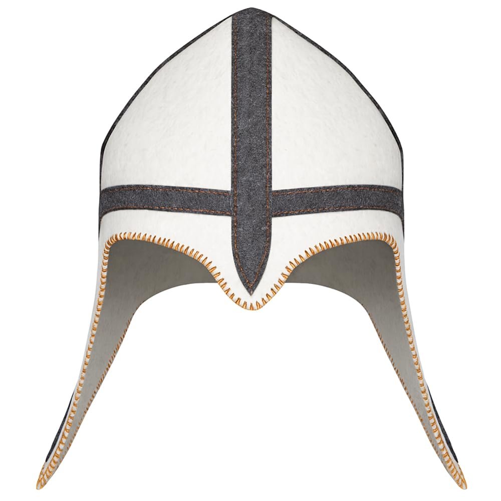 ASKOLD Wool Sauna Cap - Finnish Viking Design, Banya Hat , 7.375, for Men, White