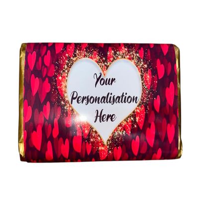 Personalised chocolate bar- love heart. Ideal for Valentine's Day, anniversary, birthday etc
