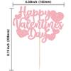 1Pcs Happy Valentine's Day Cake Topper Pink Glitter Sweet Love Heart Be My Valentines Cake Picks Happy Valentine's Day Theme Birthday Party Cake Decorations Supplies view 2