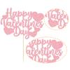 1Pcs Happy Valentine's Day Cake Topper Pink Glitter Sweet Love Heart Be My Valentines Cake Picks Happy Valentine's Day Theme Birthday Party Cake Decorations Supplies view 3