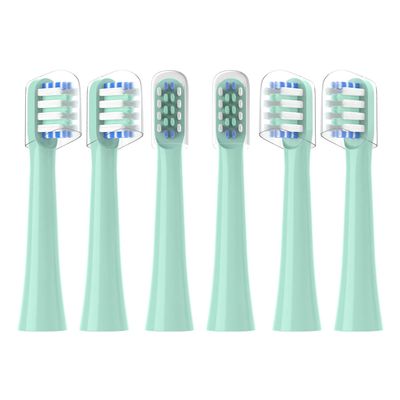 Replacement Toothbrush Heads Compatible with Colgate Hum Connected Smart Battery Toothbrush Refill Head, Green, 6 Pack