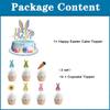 Easter Cake Toppers Bunny Cupcake Topper Happy Birthday Cake Toppers Cake Decorations for Easter view 2