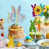 Easter Cake Toppers Bunny Cupcake Topper Happy Birthday Cake Toppers Cake Decorations for Easter view 3
