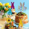 Easter Cake Toppers Bunny Cupcake Topper Happy Birthday Cake Toppers Cake Decorations for Easter view 4