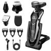 Electric Shaver Razor for Men BestMal 5 in 1 Dry Wet Mens Rotary Shavers Rechargeable Waterproof with Nose Trimmer Sideburns Hair Trimmer Face Cleaning Brush Shaving Gifts for Husband Dad Boyfriend view 1