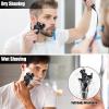 Electric Shaver Razor for Men BestMal 5 in 1 Dry Wet Mens Rotary Shavers Rechargeable Waterproof with Nose Trimmer Sideburns Hair Trimmer Face Cleaning Brush Shaving Gifts for Husband Dad Boyfriend view 3
