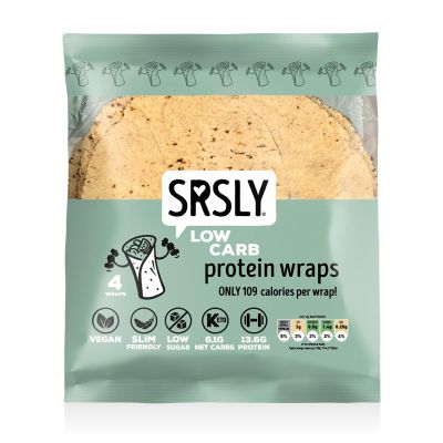 SRSLY Low Carb Protein Wraps 9" - Flexible & Delicious Low Carb Tortilla - Keto-Friendly High Fibre - Freshly Made Foldable & Toastable - Wraps for Breakfast Lunch & Dinner