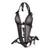 Babydoll Lingerie for Women Sexy Naughty Side Lace Up One Piece Bodysuit Teddy Lingerie Halter See Through Boudoir Outfits Sex Things for Couples Kinky (Black,XL) view 1