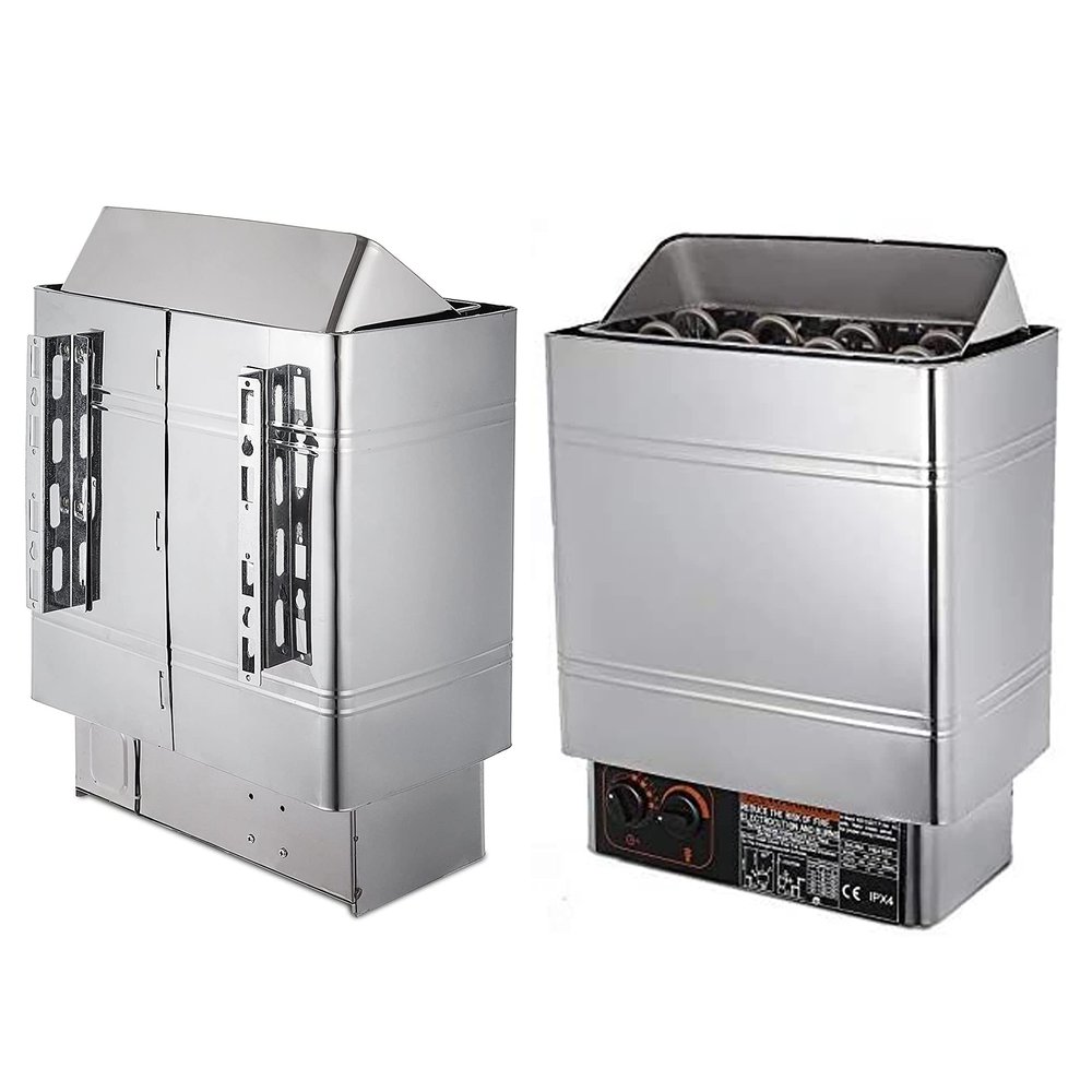 Sauna Stove Dry Sauna Control System 2-15M Double Stainless Steel Dry Steam Bath Sauna with Internal Controller for Home Hotel Sauna Room Spa Shower Bath Sauna 30-110Temperature Adjustable,4.5KW