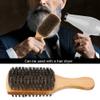 Beard Brush, Bristle Brush, Double-sided Super Soft Horse Bristle Professional Beard Brush, Men's Daily Beard Care Multi-functional Shaving Brush Styling Brush Gift(18cm) view 2