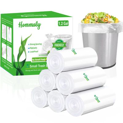 1.2 Gallon/240 pcs Small Clear Trash Bags Strong Clear Garbage Bags, Bathroom Trash Can Bin Liners, Plastic Bags for Office, Waste Basket Liner, Fit 4.5-6 Liter, 0.5,0.8,1.2 GalClear 240
