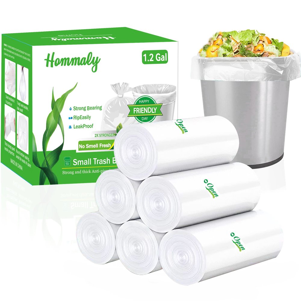 1.2 Gallon/240 pcs Small Clear Trash Bags Strong Clear Garbage Bags, Bathroom Trash Can Bin Liners, Plastic Bags for Office, Waste Basket Liner, Fit 4.5-6 Liter, 0.5,0.8,1.2 GalClear 240