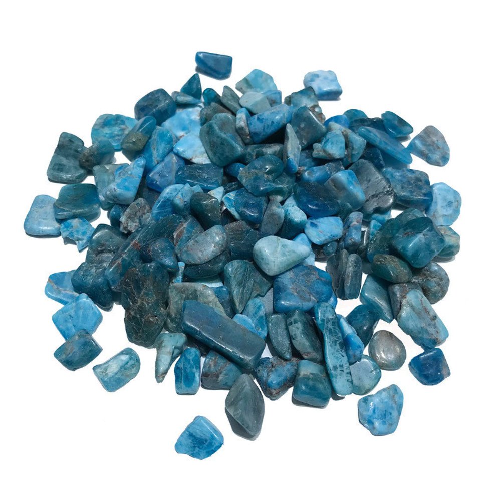 100g Natural Small Size Blue Apatite Polished Stones Crystal Gravel Natural Gemstone Specimen Decoration Natural Quartz Crystals,100g 9-12mm