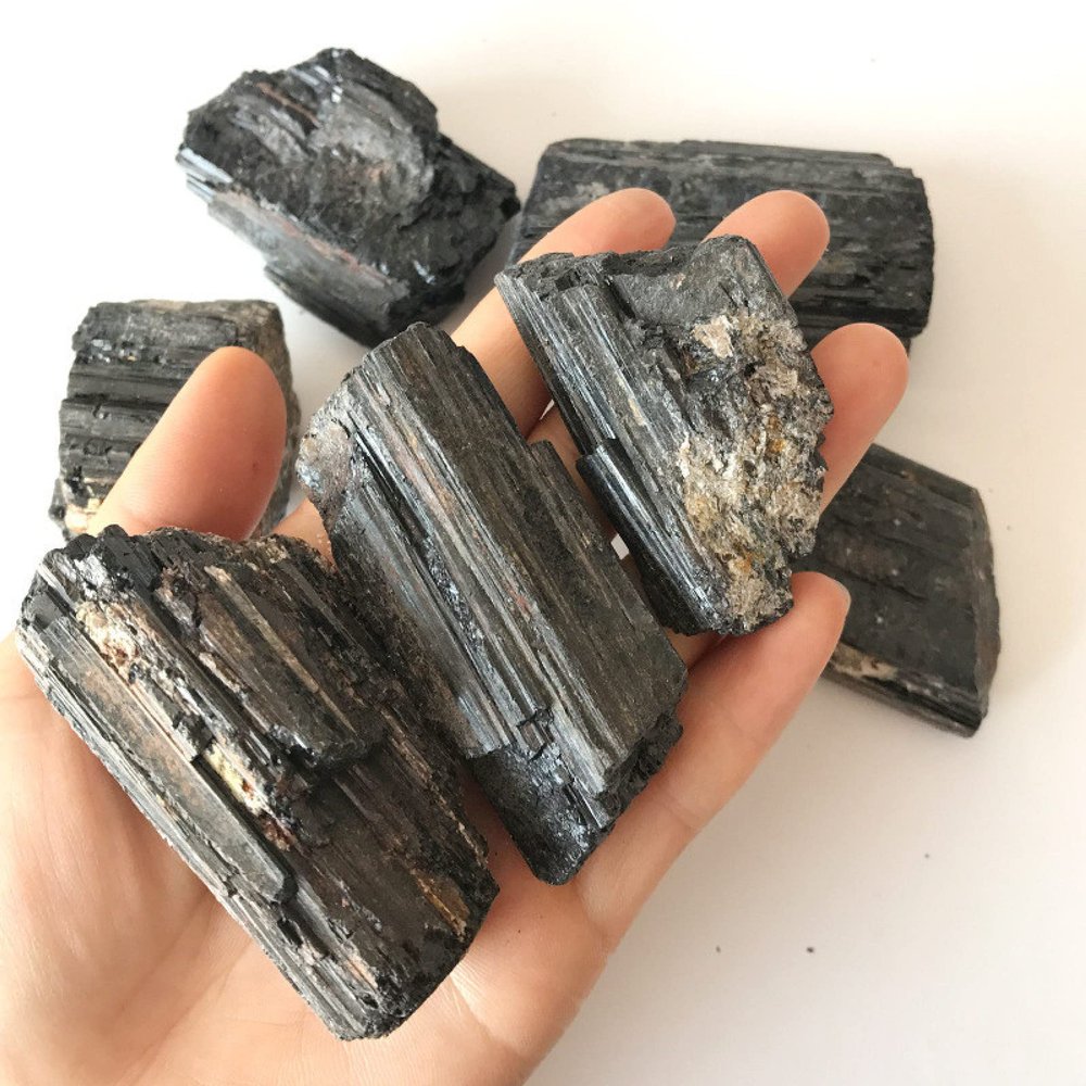 100g Pack Natural Black Crystal Gemstone Collectibles Rough Rock Mineral Specimen Stone Home Decor