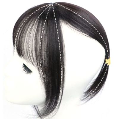 Hair Extensions Hairpiece Clip Safe for the Date for the Lady with Bangs