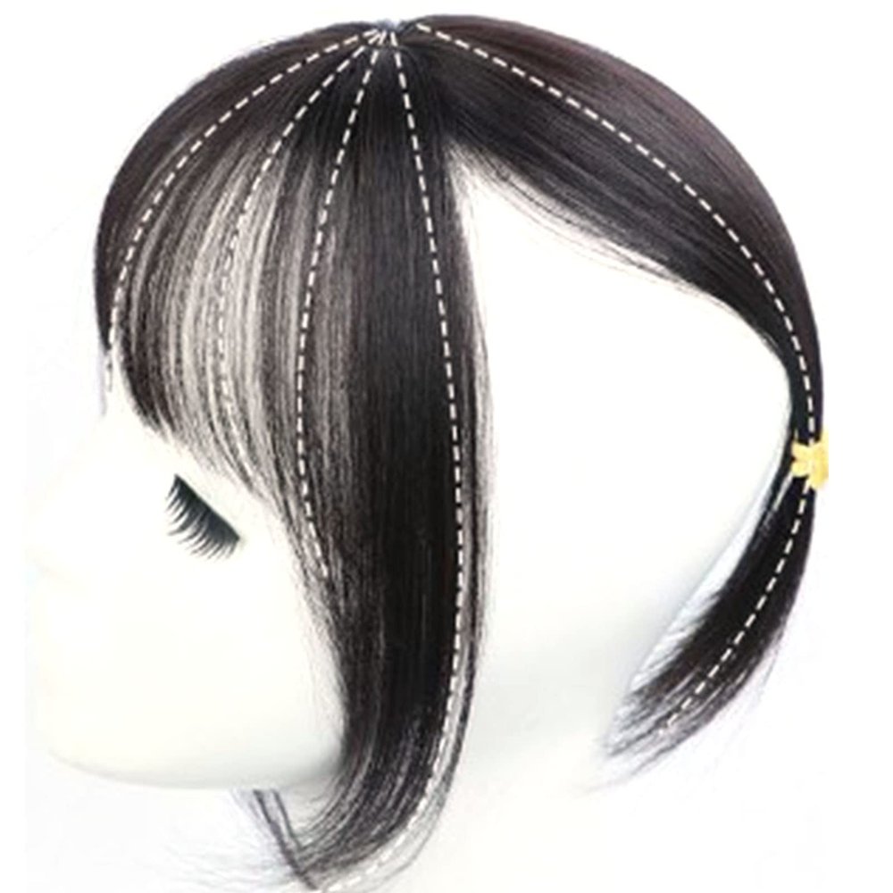 Hair Extensions Hairpiece Clip Safe for the Date for the Lady with Bangs