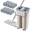 Graootoly Floor Telescopic Handle -Cleaning Flat Mop with Microfibre Pads and Cleaning Bucket view 1