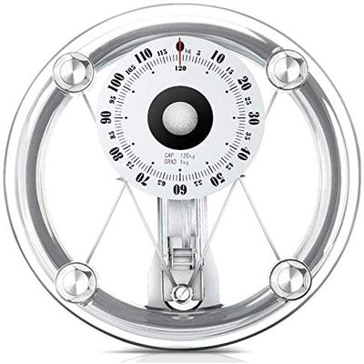 Bathroom Scales Household Bathroom Scales, Mechanical Scales, Human Scales Accurate Durable Healthy Intelligent Gravity Sensing Round Transparent Tempered Glass 120Kg