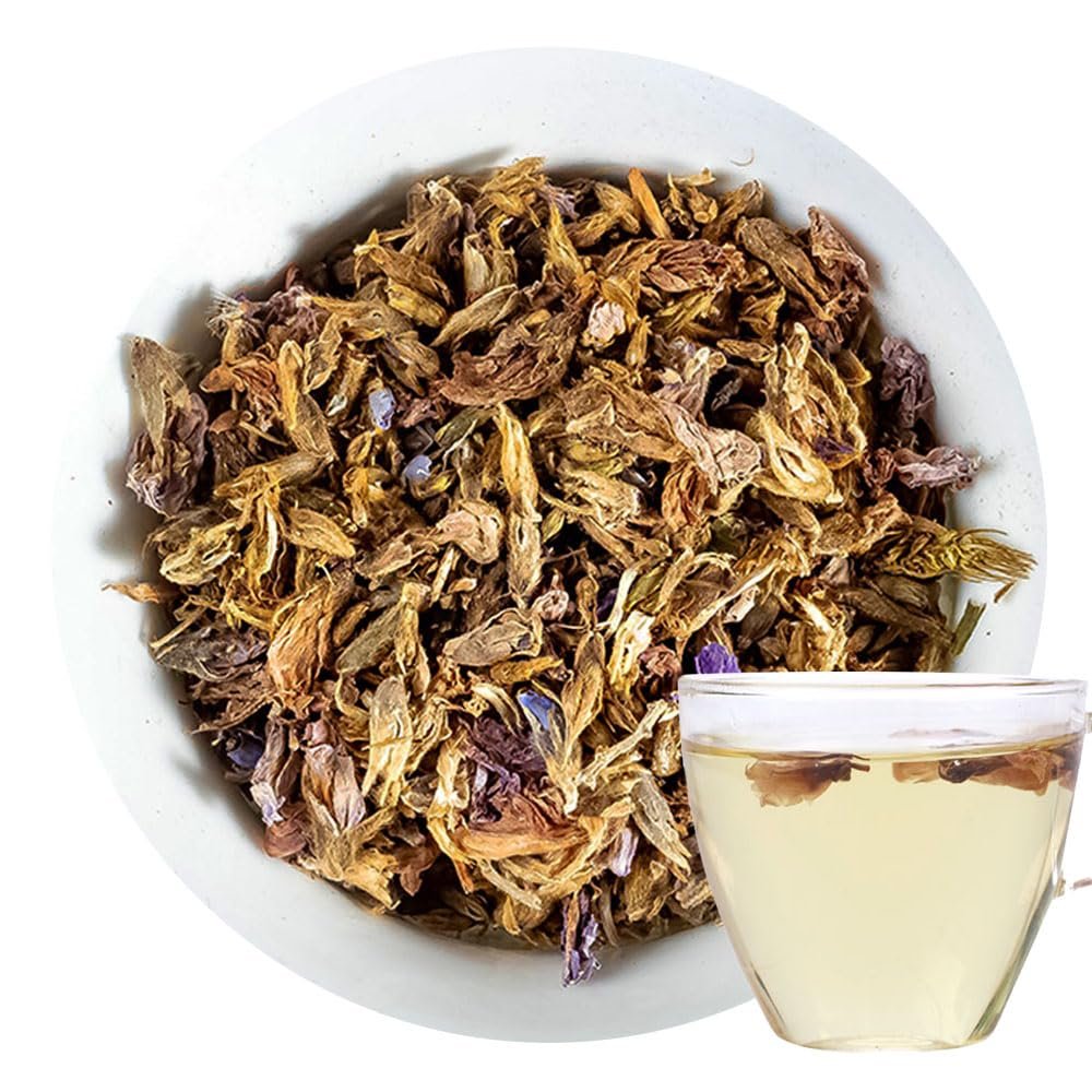 100% Pueraria Lobata Flower Fresh, 50G/1.7oz Pueraria Flower Non GMO Loose Leaf, Natural Dried Flowers Herbs for Soap Making, for Tea, Syrup, Drinks, Baking, Sachets & Fresh Fragrance Ge Hua