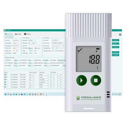Freshliance USB Temperature Data Logger Recorder, Configurable LCD Digital Refrigerator Thermometer with PDF or CSV Report, Reusable Temperature Monitor for 35000 Points High Accuracy, Tagplus-T