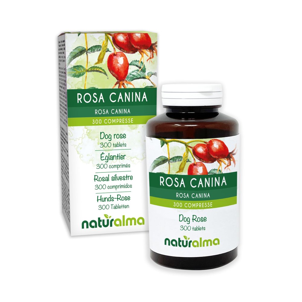 Dog Rose (Rosa canina) Fruits NATURALMA - Rich in Vitamin C - 150 g - 300 Tablets of 500 mg - Food Supplement - Natural and Vegan