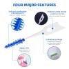 WQSS AOEIU Dual-Use Interdental Brushes, 160 Pieces Wisdom Interdental Brushes with Storage Case, Dental Tooth Flossing for Braces Oral Cleaning, Dental Floss Stick, Toothpick Cleaning Tool (Bule) view 4