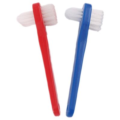 Beavorty Universal Toothbrush 2pcs Double-Head Brush Oral Care for False Toothbrush for Adults