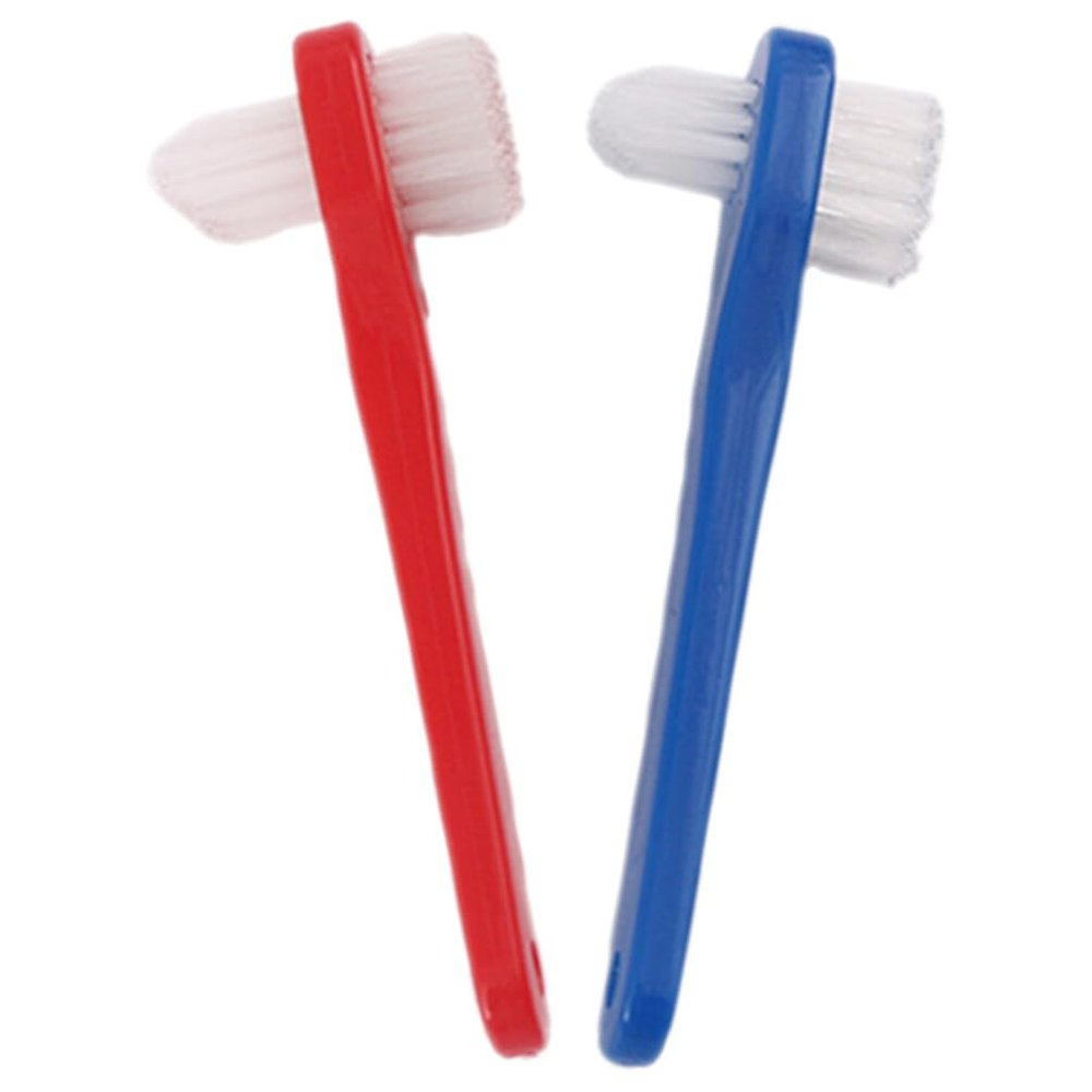 Beavorty Universal Toothbrush 2pcs Double-Head Brush Oral Care for False Toothbrush for Adults