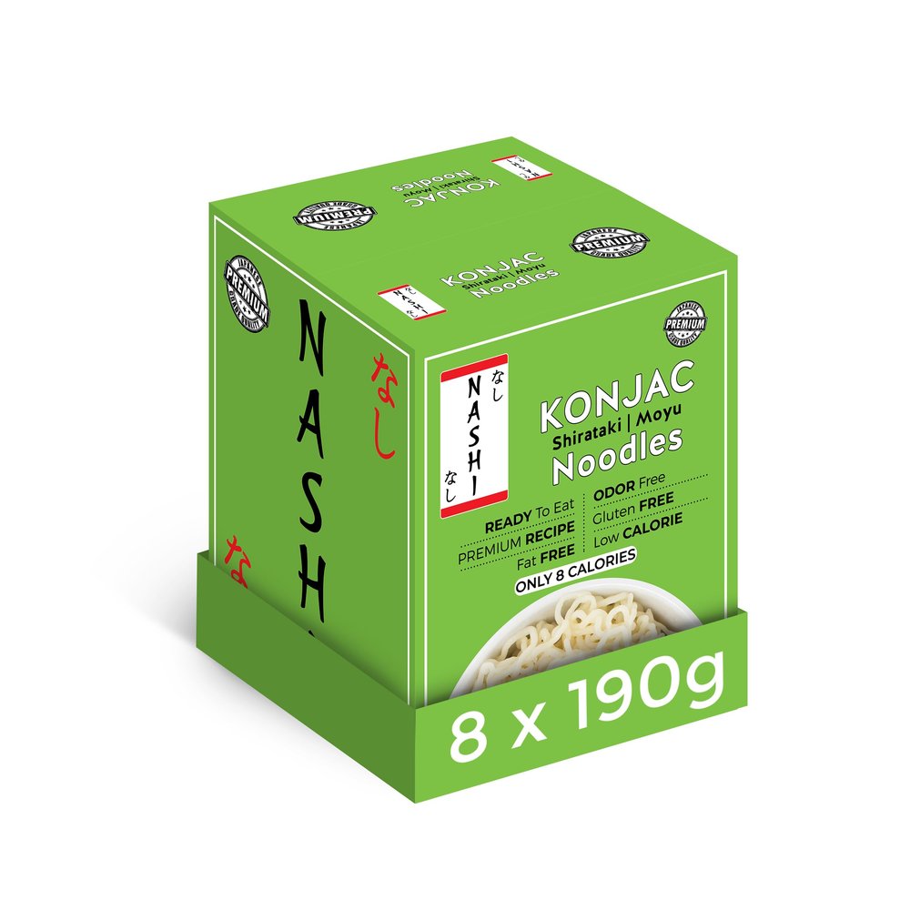 Nashi Konjac Shirataki Noodles 8190g | Odour-Free, Low Calorie, Fat Free & Sugar Free | Glucomannan Keto, Vegan & Gluten-Free Konjac Pasta | High Fibre, Low Carb Diet Noodles | Ready to Eat