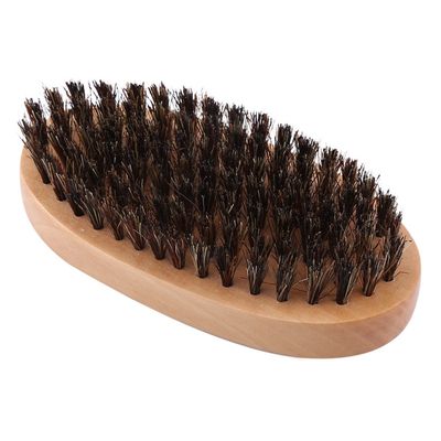 Beard Brush, Pocket Mustard and Beard Brush, Men's Natural Imitation Boar Mane, Wooden Handle Pocket Beard Brush, Beard Combing Tool