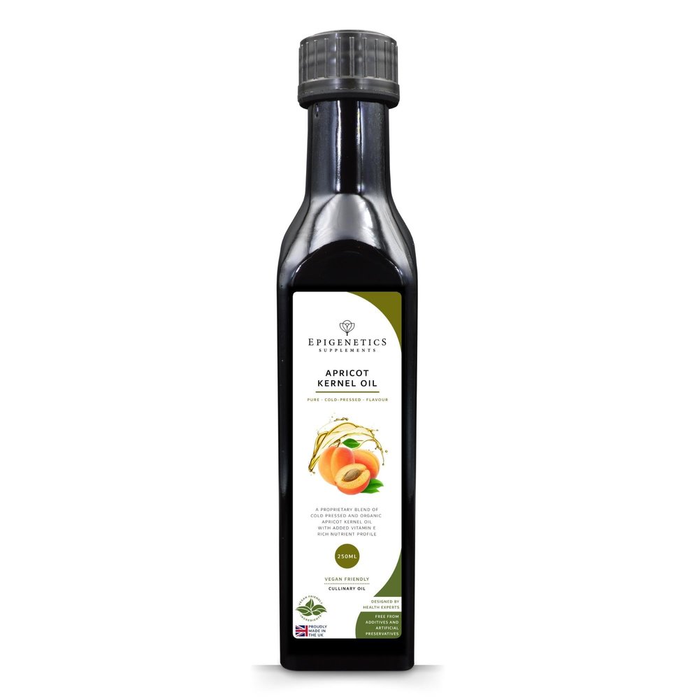Apricot Kernel Oil 250ml | Cold Pressed Organic Apricot Kernel Oil 100% Pure & Natural | High in Vitamin E | Premium UV Blocking Miron Violet Glass | Vegan UK Made