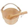 Cabilock Classic Wooden Sauna Bucket Set Plastic Liner for Spa and Home Use Practical Sauna Barrel and Wooden Spoon Accessories view 1
