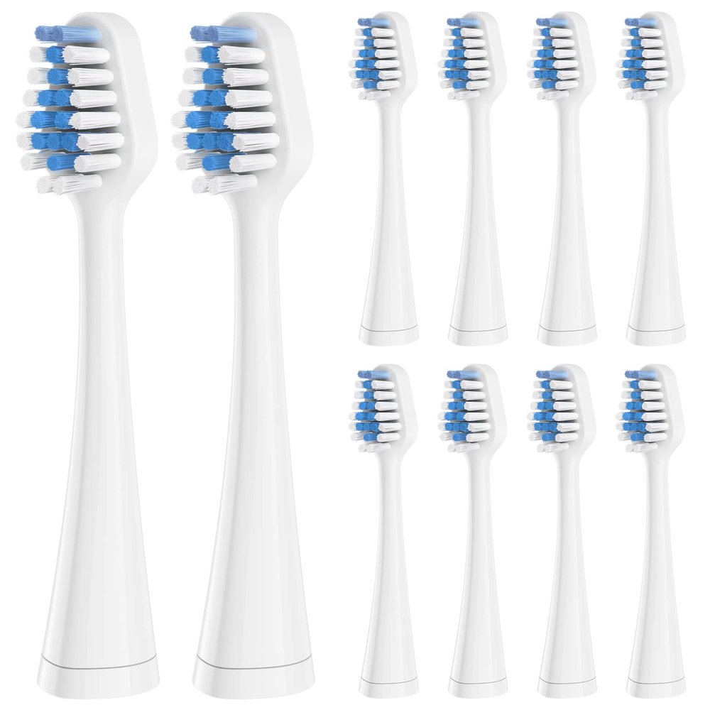 Harobey Replacement Toothbrush Heads for Waterpik Complete Care 5.0/9.0 Tooth Brush, and for AquaSonic Duo Series and Home Dental Center Electric Toothbrush, 10 Count, White