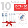Harobey Replacement Toothbrush Heads for Waterpik Complete Care 5.0/9.0 Tooth Brush, and for AquaSonic Duo Series and Home Dental Center Electric Toothbrush, 10 Count, White view 2