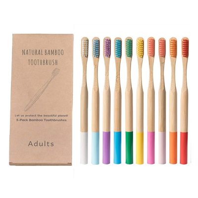 50 PCS Bamboo Toothbrushes with Soft Bristles, BPA Free Toothbrushes, Eco Friendly Natural Bamboo Toothbrush Set, Biodegradable & Compostable Charcoal Toothbrushes