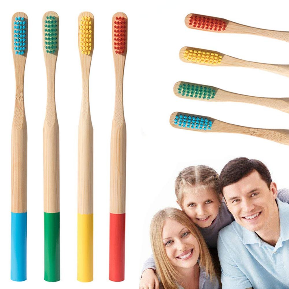 50 PCS Bamboo Toothbrushes with Soft Bristles, BPA Free Toothbrushes, Eco Friendly Natural Bamboo Toothbrush Set, Biodegradable & Compostable Charcoal Toothbrushes