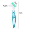2 Pieces Portable Denture Double Sided Brush Denture Cleaning Toothbrush Dual Head Toothbrushes Multi-Layered Bristles False Teeth Brush for False Teeth Cleaning view 2