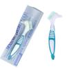 2 Pieces Portable Denture Double Sided Brush Denture Cleaning Toothbrush Dual Head Toothbrushes Multi-Layered Bristles False Teeth Brush for False Teeth Cleaning view 3