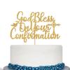 God Bless On Your Confirmation Cake Topper - First Confirmation Decorations - Baptism, Baby Shower, Bridal Shower, Engagement, Wedding Anniversary Party Decorations Gold Glitter