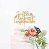 God Bless On Your Confirmation Cake Topper - First Confirmation Decorations - Baptism, Baby Shower, Bridal Shower, Engagement, Wedding Anniversary Party Decorations Gold Glitter view 2